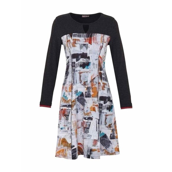 Art Simply by Dolcezza Kamiros Dress Womens S Keyhole Lagenlook Artsy Boho - Picture 2 of 8